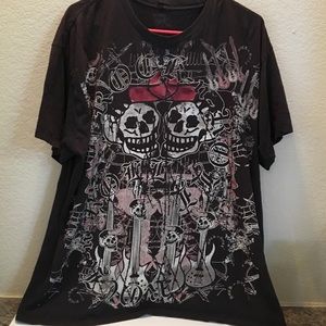 INK INC.Short Sleeve Black TEE ROCK GUITAR XL
